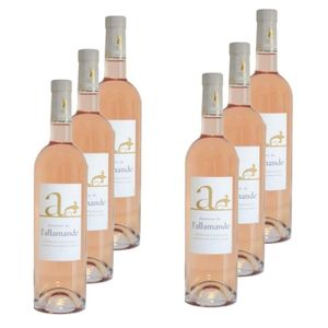 VIN ROSE Domaine de l'allamande - Lot 6x Vin rosé A - AOP - Provence - Bouteille 750ml