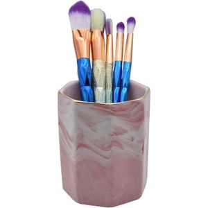 LAAT 1Pcs Pot à Crayons à Motif en Marbre Organisateur de Pinceau de Maquillage Seau de Stockage de Bureau 