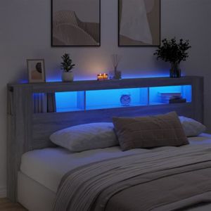 TÊTE DE LIT MAG Tête de lit à LED sonoma gris 220x18,5x103,5 cm bois ingénierie 7016749249924