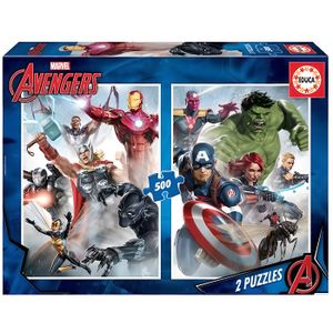 PUZZLE Set de 2 Puzzles Adulte : Avengers Hulk Iron Man C