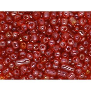 environ 2mm Rouge Opaque taille 11//0 50g perles de rocailles en verre