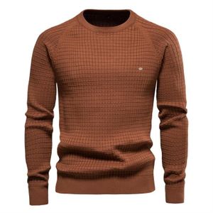 PULL Pull Homme,Pull à col Rond en Coton Couleur Unie C