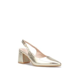 Escarpin doré cheap talon carré