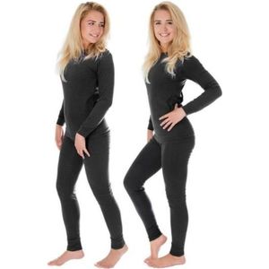 RIGPA Ensemble de sous-vêtements thermiques pour femme avec manches longues pour l/'hiver