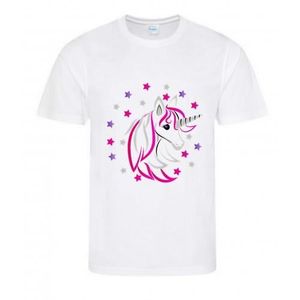 T-SHIRT T-Shirt enfant fille Licorne été en coton blanc - 3/4 ans - Blanc