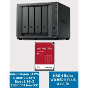 SERVEUR STOCKAGE - NAS  Synology DS423+ 2Go Serveur NAS WD RED PLUS 32To (