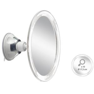 Gedy Miroir Grossissant X3 Avec Ventouse - Miroir De Maquillage 15 Cm, Fixation Murale Puissante - Chromé