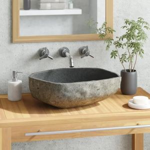 LAVABO - VASQUE Lavabo en pierre de rivière Ovale - ZJCHAO - 45 cm