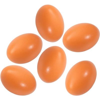 Lot de 5 œufs artificiels en bois pour travaux manuels et décoration de la maison, faux œufs de poule pour aider à pondre, œufs factices pour la chasse aux œufs de Pâques