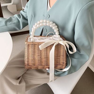 Plage Sac a Main pour Dame Cabas Osier Petit sac a Main Femme Sac de Plage de Paille de loisirs et de Vacances pour Dames straw Cdiscount Bagagerie Maroquinerie