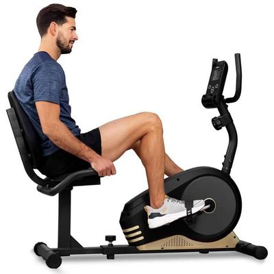Hop Sport Velo d appartement semi allonge Roue d inertie 9 5 kg HS 040L Root 8 Niveaux de resistance magnetique Max. 120 kg