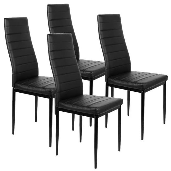 Lot de 8 chaises de Salle à Manger - Marque - Noir - Simili - Contemporain/Design