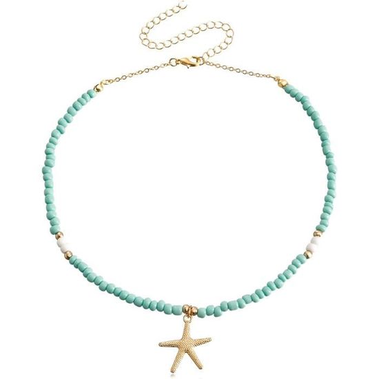 Collier étoile De Mer Femme - Pendentif Doré Réglable - Bijou Délicat Pour L'été Et La Plage
