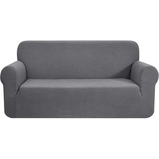 Jacquard Gris Clair - Housse de Canapé Extensible