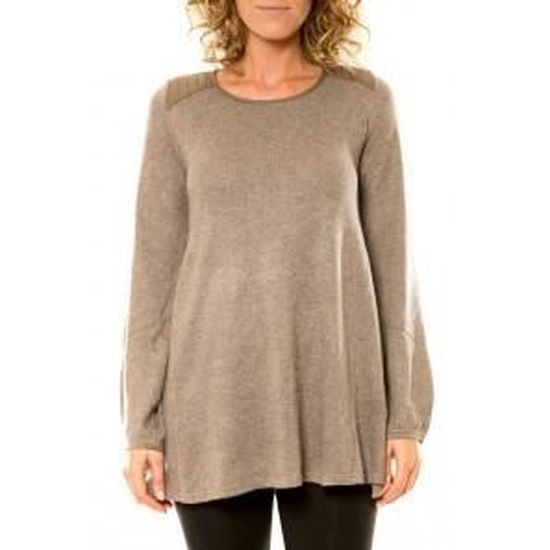 Pull 12007 Taupe Vetement Femme Couleur Taupe Taille Tu Gris Cdiscount Pret A Porter