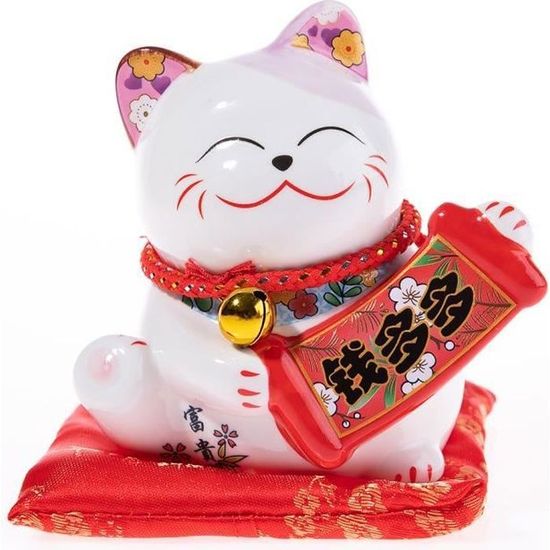 Chat Japonais Kawaii Maneki Neko Porte Bonheur Cdiscount Maison