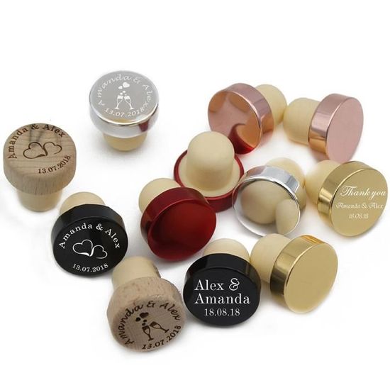 Bouchons personnalisés en bois | Cadeaux invités mariage – Daron Création Bouchons personnalisés en bois | Cadeaux invités mariage – Daron Création