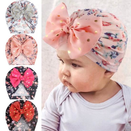2 Bandeaux Bébé Fille Arc Élastique - Serre-Tête Vintage Doux - Cadeau Nouveau-Né
