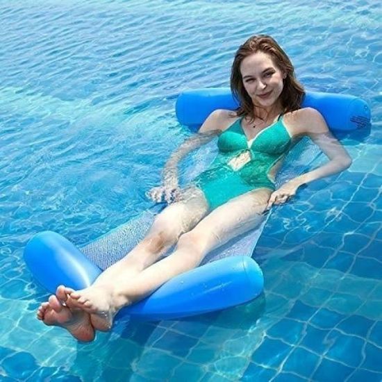 Hamac Gonflable Flottant Enfant – Bouée Piscine Matelas Avec Dossier Étoiles, 125 X 42 Cm Pour Plage & Piscine