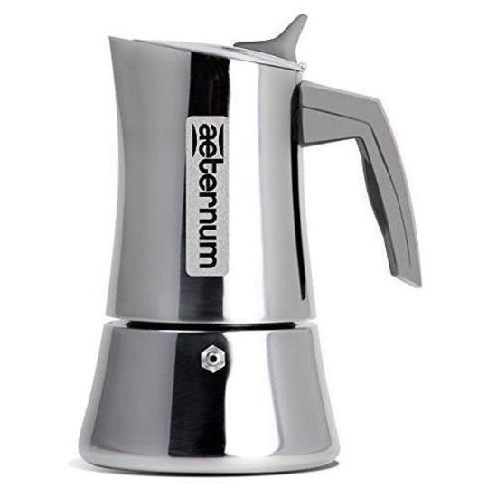 Cafetière à Induction Tognana Riflex 2 Tasses - Acier Inoxydable Argenté, Idéale Pour Gaz, Électrique Et Vitrocéramique
