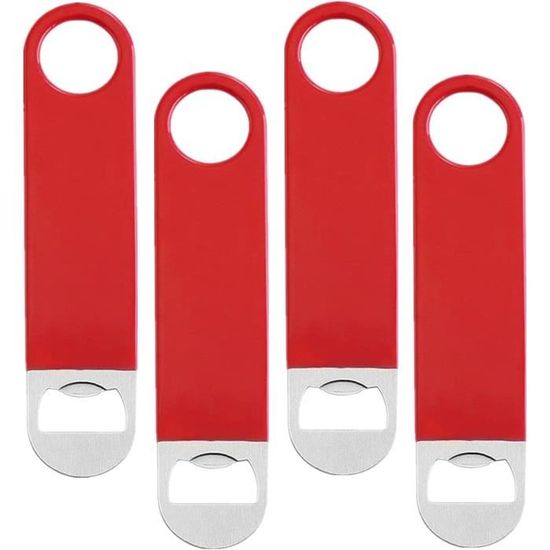 Lot De 3 Décapsuleurs Plats Bière - Acier Inoxydable Noir - 12,6cm - Pour Bar, Cuisine, Fête