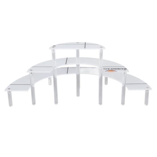WOOLUCK 8 Présentoirs Buffet Acrylique Avec Mini Panneaux - Cubes Blancs Pour Desserts Bijoux