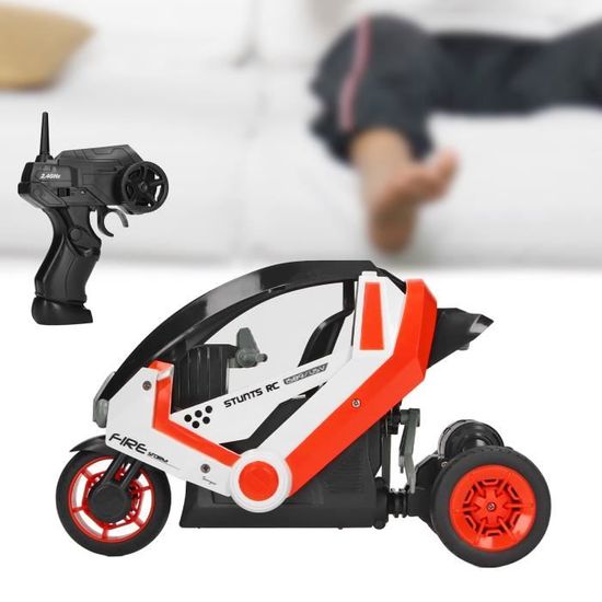 Moto RC Drift LBEC 3 Roues - 2,4GHz - Télécommande 35m - Enfants Débutants - Couleur Orange
