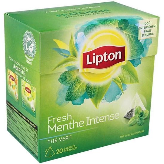Lipton Thé Vert Mandarine Orange 20 Sachets 36g - Lot De 3