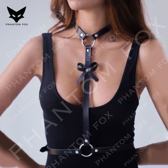 Harnais De Corps Femme Punk BBOHSS - Porte-jarretelles Réglable, Style Gothique