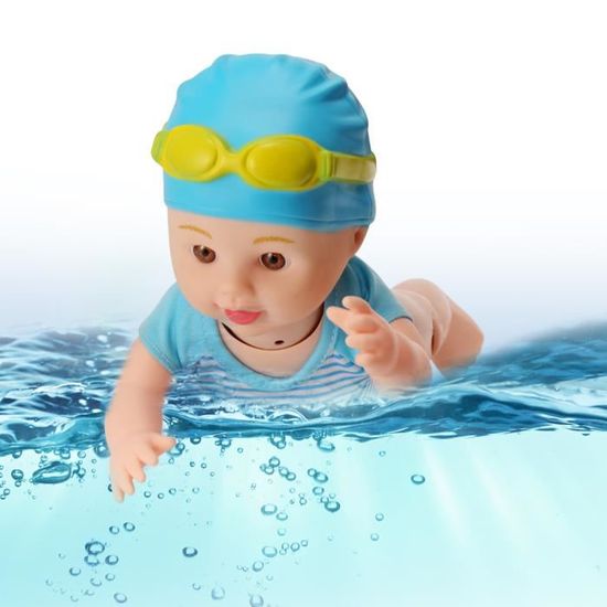  PIMPIMSKY Poupée Poupon Bébé Reborn de natation Jouet Garçon-Cadeau enfant anniversaire Noël-33*14*9CM 