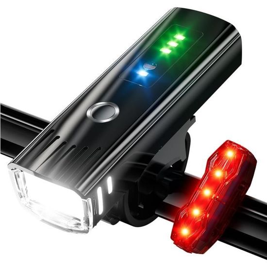Kit éclairage Vélo EBUYFIRE – Avant Blanc / Arrière Rouge – Rechargeable – 300 Lumens