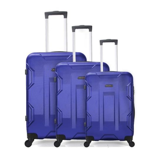 Set de 3 valises rigides 4 roues ABS - Palace - SuperFly (Bleu)