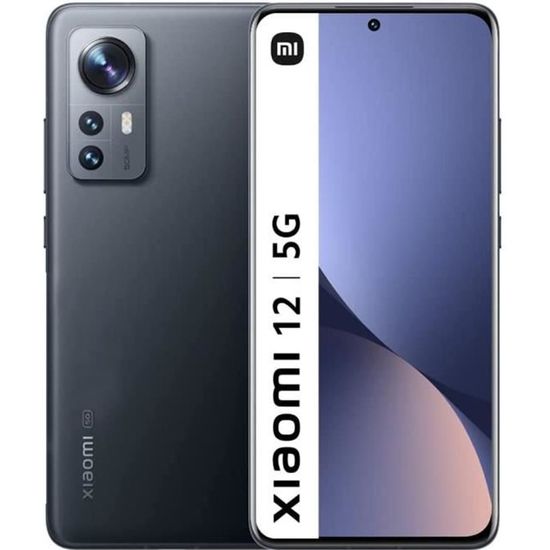 XIAOMI 12 8+128Go Téléphone Intelligent Gris Caméra Principale 50MP Snapdragon® 8 Gen 1 Batterie 4500 mAh Charge Rapide 67W NFC