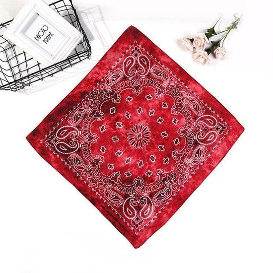 Foulard imprimé en coton Bandana Rouge Feeka - Femme | Place des Tendances