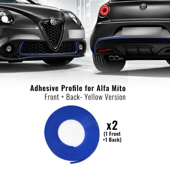 Profil Adhésif Antérieur + Postérieur pour Alfa Romeo Mito Voiture, Bleu