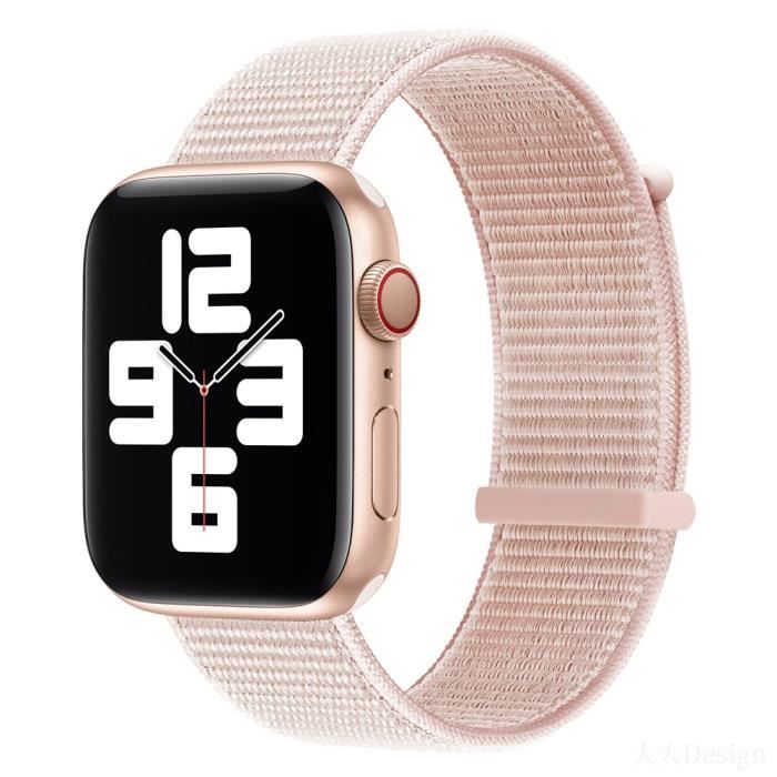 For 44mm - Poudre de perle - Bracelet Sport en Nylon pour Apple Watch,pour iwatch 1 2 3 4 5 6 7
