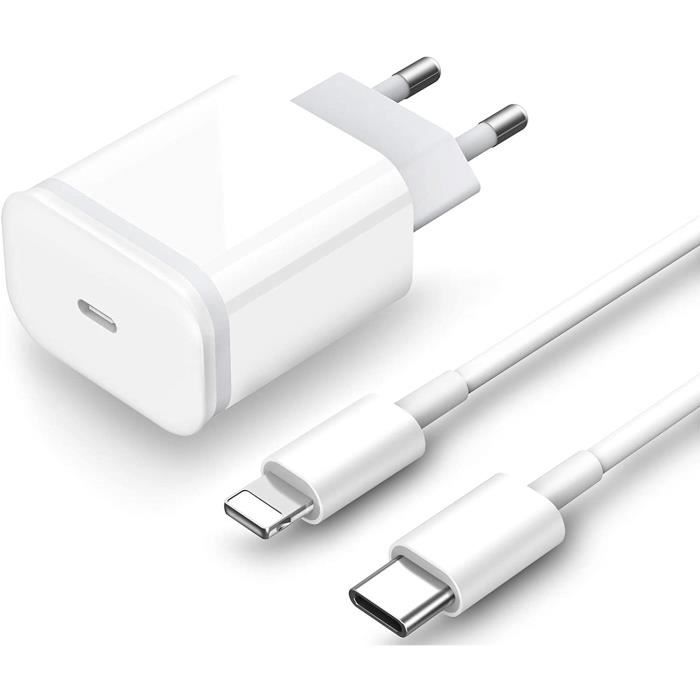 Chargeur Rapide USB C 20W Con Cable 2M pour iPhone 13-13 Mini - 13 Pro - 13 Pro Max - 12, 11, SE 2020, Pad Pro,Airpods Pro[148]