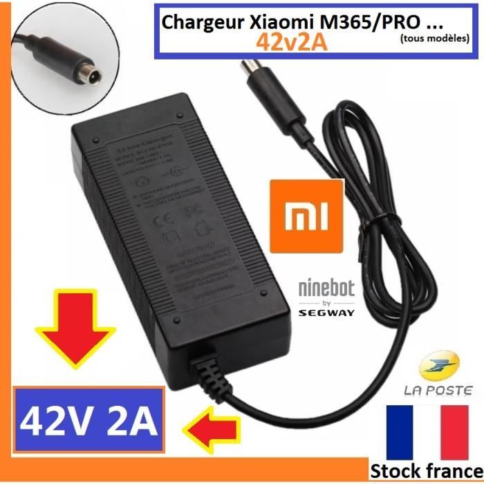 Chargeur Xiaomi M365 PRO 1S Essential - 42v2A POUR batterie 36V Trottinette électrique - Ninebot es1 es2 max G30 Aovo