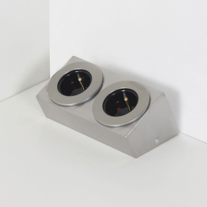 Prise de cuisine - Bloc de 2 prises BARRY en inox brossé Cuisissimo