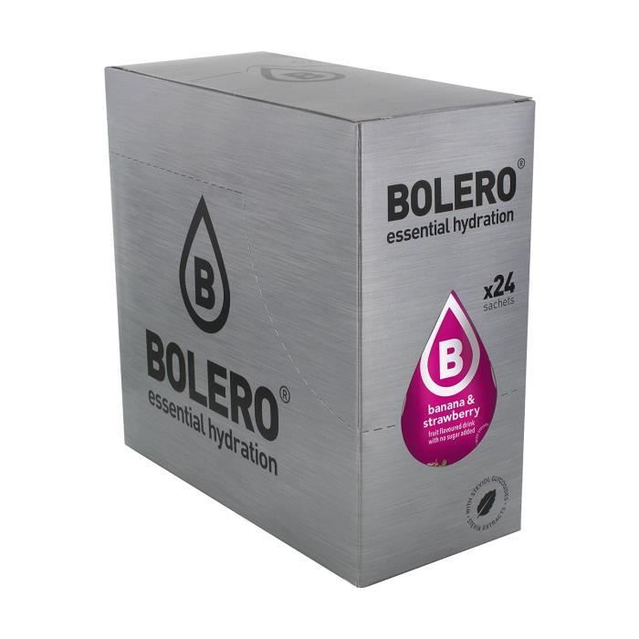 Bolero+Boisson instantanée sans sucre saveur banane et fraise 24 unités de 9g