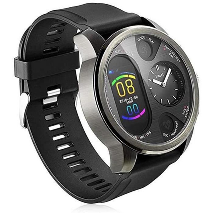 Dual Time Smartwatch pour homme Montre intelligente hybride avec moniteur de frequence cardiaque de pression arterielle traq