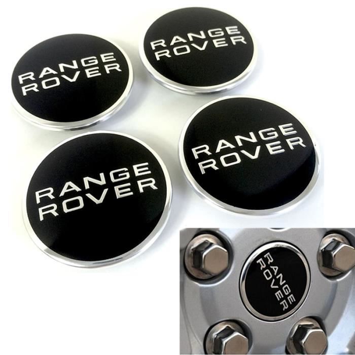 Cache-moyeux pour jantes en alliage Land Rover - 63 mm - Noir chromé - 4 pièces enjoliveurs de roue Range Rover