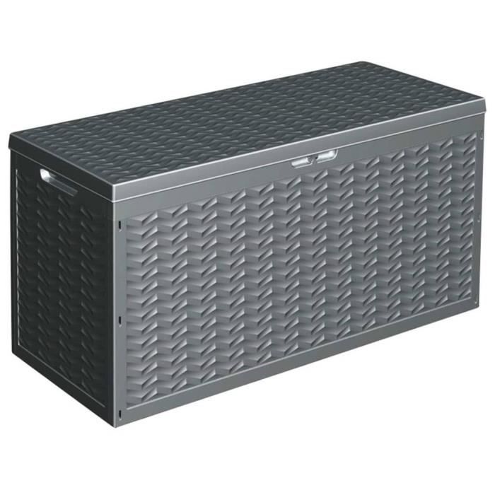 Boîte de rangement jardin - 120X45X60 cm - 320 litres - Gris