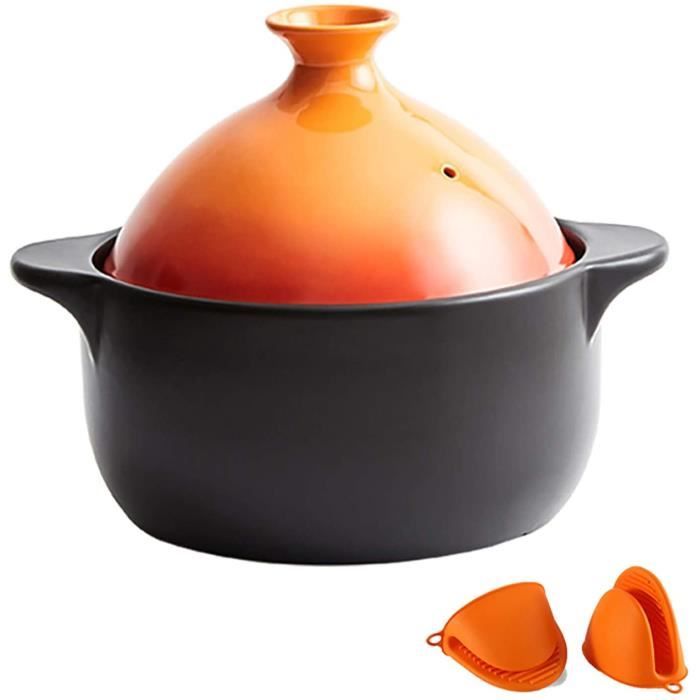 TAJINE ELECTRIQUE YANGYAYA Marmite à Tajine De Cuisson, Tajine Marocain en Fonte émaillée avec Couvercle en44