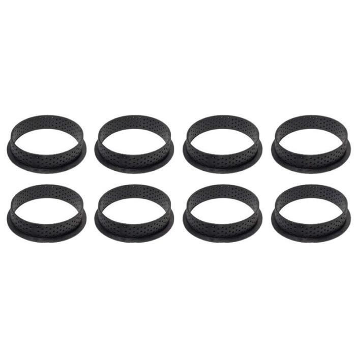 Lots de moules et plats à four,8 pièces perforées gâteau Pan Cutter rond forme mousse cercle anneau décoration - Type Black #R
