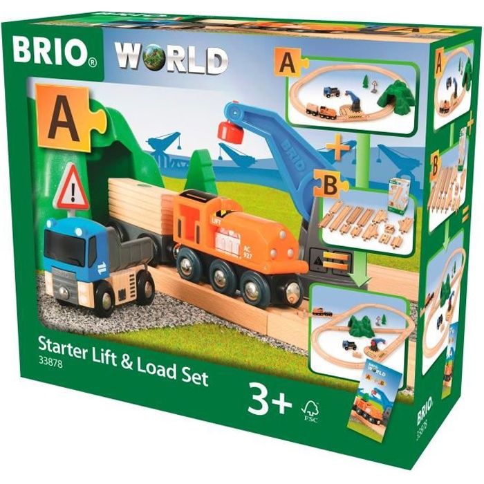 Brio World Circuit Transport de Fret - Coffret complet 19 pièces - Circuit de train en bois - Ravensburger - Mixte dès 3 ans - 33878