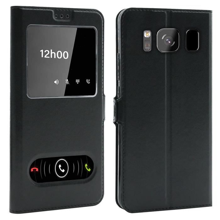 Coque Samsung Galaxy S8, Double Fenêtre - Noir