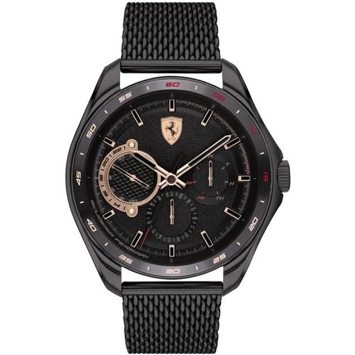 Ferrari - Montre Hommes - Quartz Multi-Cadrans - Bracelet Acier inoxydable Noir - 0830686