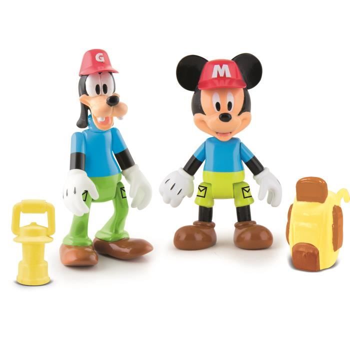 MICKEY Pack De 2 Figurines Mickey & Dingo A L'Aventure