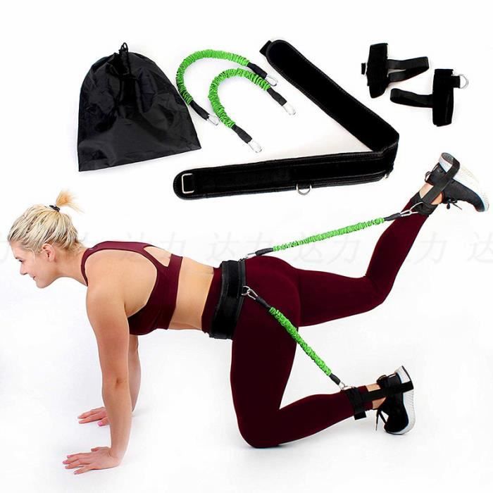 Elastique de Resistance Musculation Fitness Exercice des Jambes 35 Livres Vert